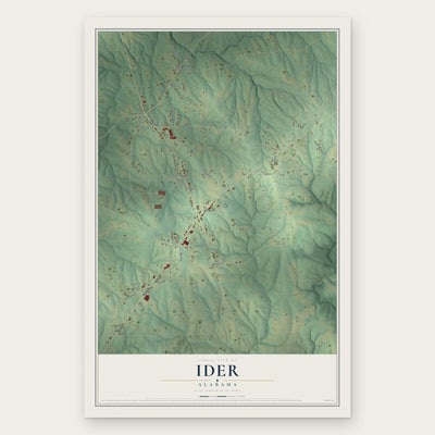 Ider, Alabama map print, the full design