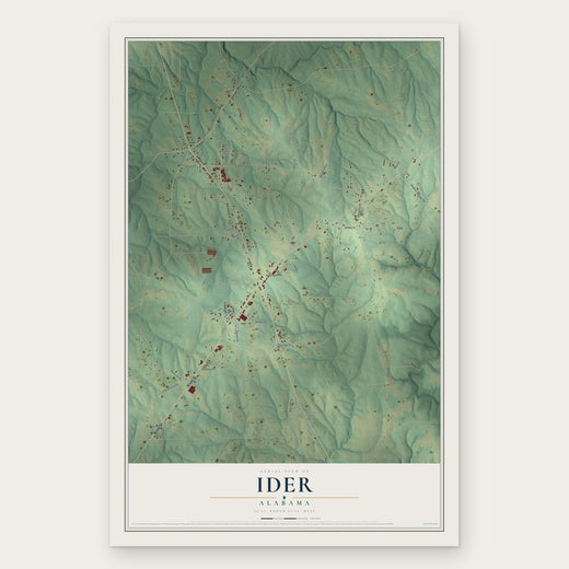 Ider, Alabama map print, the full design
