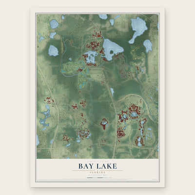 Bay Lake, Florida map print, the full design