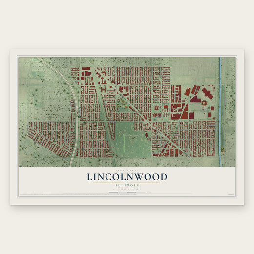 Lincolnwood, Illinois map print, the full design