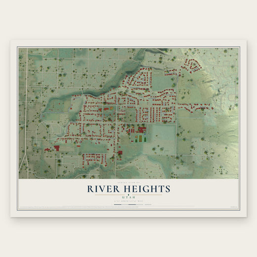 River Heights, Utah map print, the full design