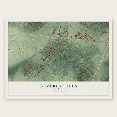 Beverly Hills, Texas map print, the full design