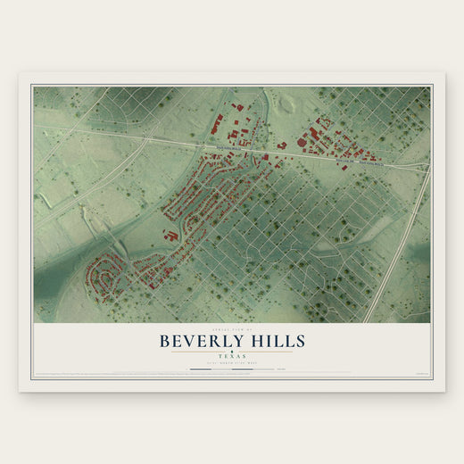 Beverly Hills, Texas map print, the full design