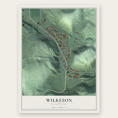 Wilkeson, Washington map print, the full design