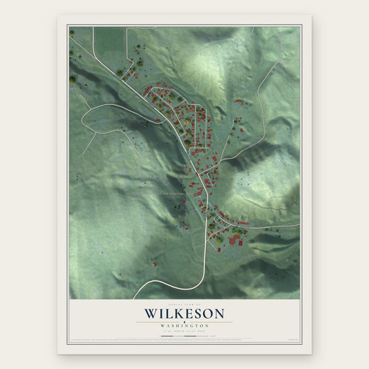 Wilkeson, Washington map print, the full design