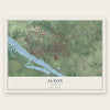 Alton, Illinois map print, the full design