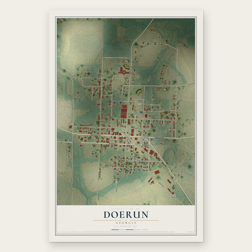 Doerun, Georgia map print, the full design