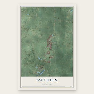 Smithton, Illinois map print, the full design