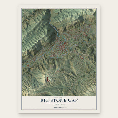 Big Stone Gap, Virginia map print, the full design