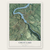 Cheat Lake, West Virginia map print, the full design