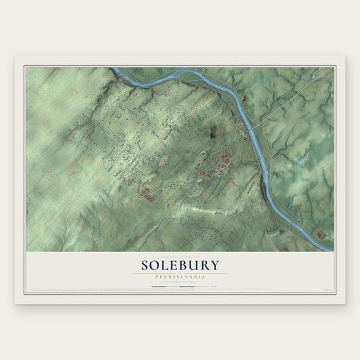Solebury, Pennsylvania map print, the full design