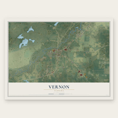 Vernon, Florida map print, the full design