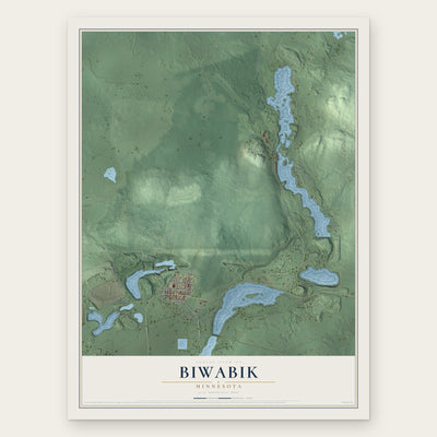 Biwabik, Minnesota map print, the full design