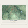 South Hill, New York map print, the full design
