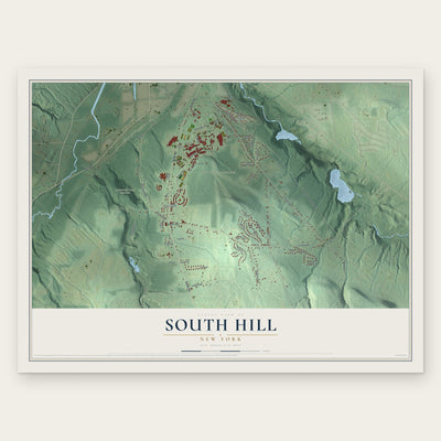 South Hill, New York map print, the full design