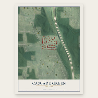 Cascade Green, Georgia map print, the full design