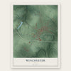 Winchester, Ohio map print, the full design