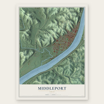 Middleport, Ohio map print, the full design