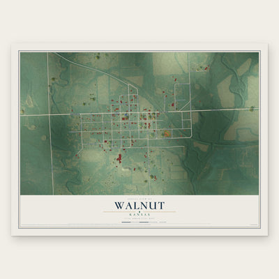 Walnut, Kansas map print, the full design