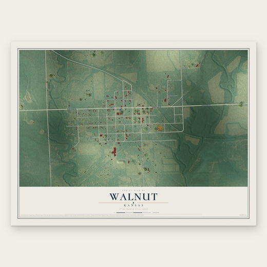 Walnut, Kansas map print, the full design