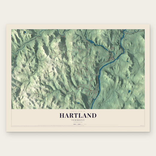 Hartland, Vermont map print, the full design