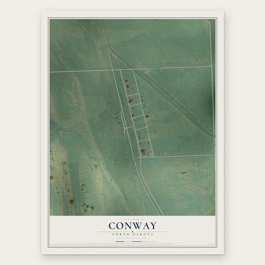Conway, North Dakota map print, the full design