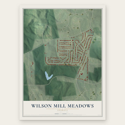 Wilson Mill Meadows, Georgia map print, the full design