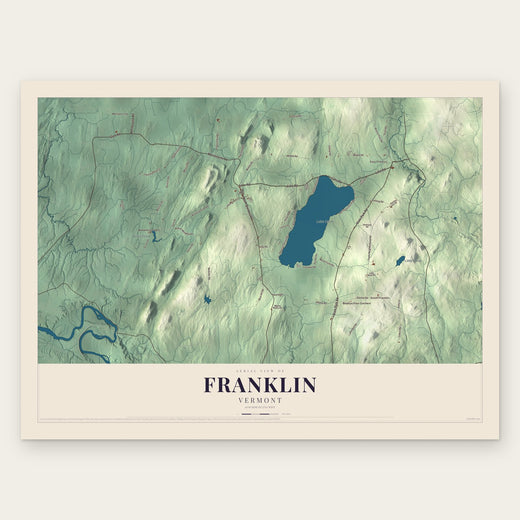 Franklin, Vermont map print, the full design