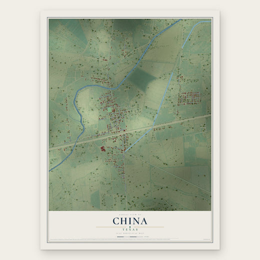 China, Texas map print, the full design