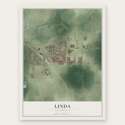 Linda, California map print, the full design