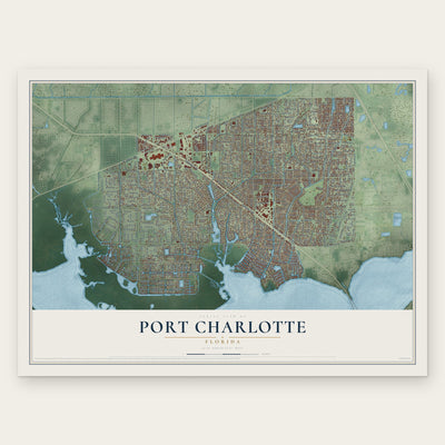Port Charlotte, Florida map print, the full design