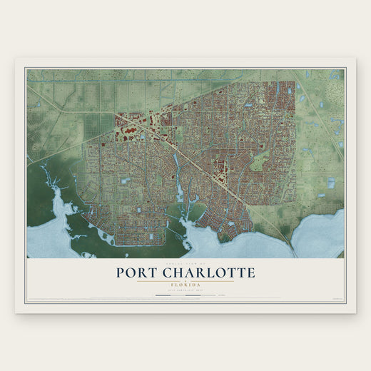 Port Charlotte, Florida map print, the full design