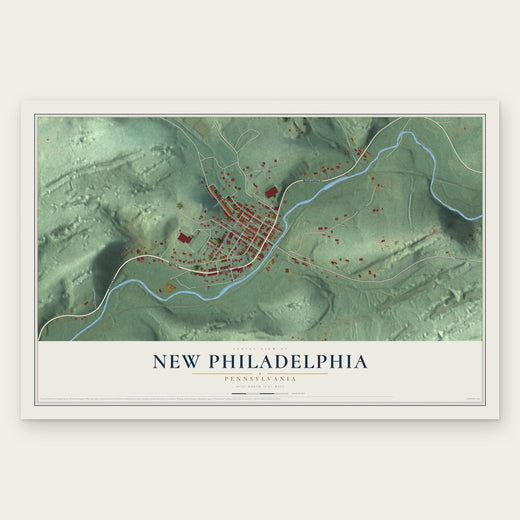 New Philadelphia, Pennsylvania map print, the full design