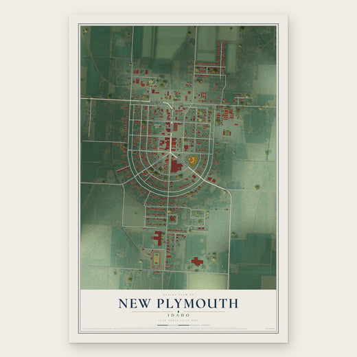 New Plymouth, Idaho map print, the full design