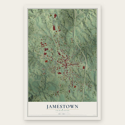 Jamestown, Tennessee map print, the full design