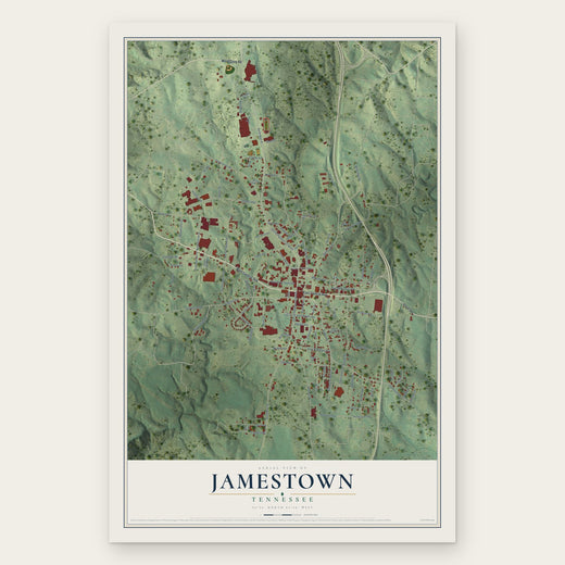 Jamestown, Tennessee map print, the full design