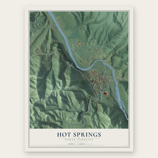 Hot Springs, North Carolina map print, the full design