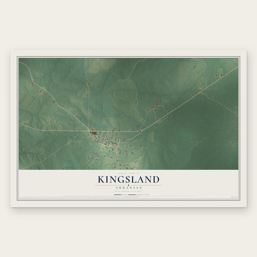 Kingsland, Arkansas map print, the full design