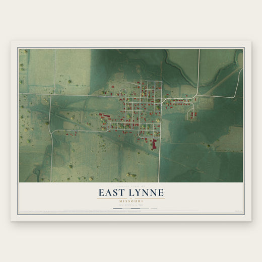East Lynne, Missouri map print, the full design