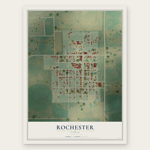 Rochester, Texas map print, the full design