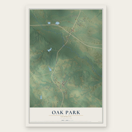 Oak Park, Georgia map print, the full design
