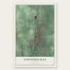 Connersville, Indiana map print, the full design