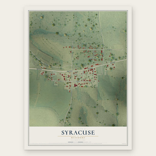 Syracuse, Missouri map print, the full design