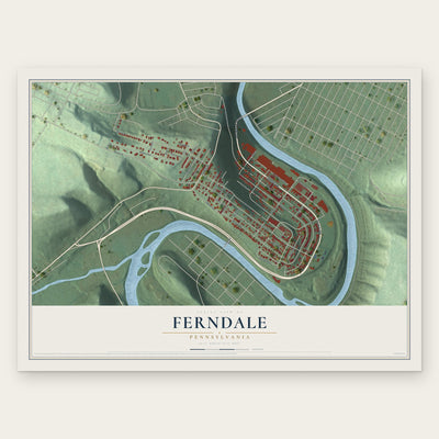Ferndale, Pennsylvania map print, the full design