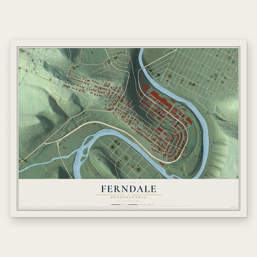 Ferndale, Pennsylvania map print, the full design