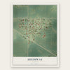 Shumway, Illinois map print, the full design