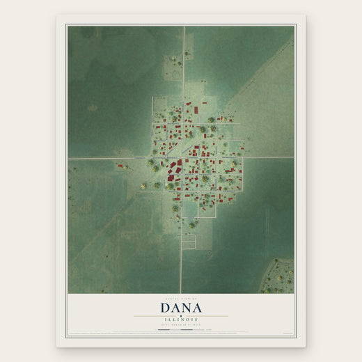 Dana, Illinois map print, the full design