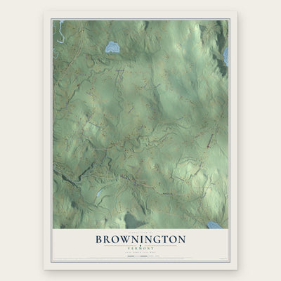 Brownington, Vermont map print, the full design