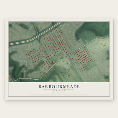 Barbourmeade, Kentucky map print, the full design