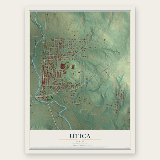 Utica, Ohio map print, the full design